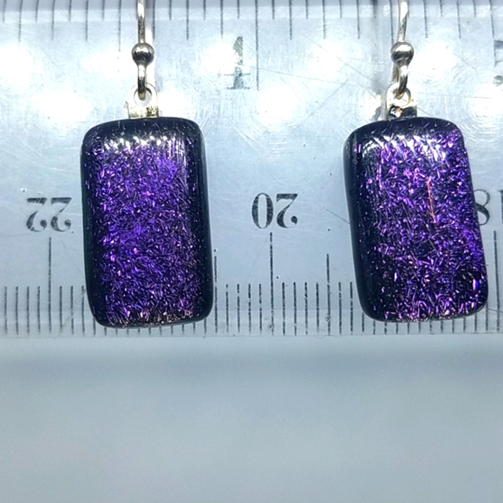 Purple Dichroic Glass Artisan-made earrings